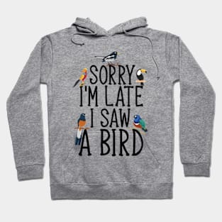 Sorry I'M Late I Saw A Bird Cute Bird Lover Hoodie